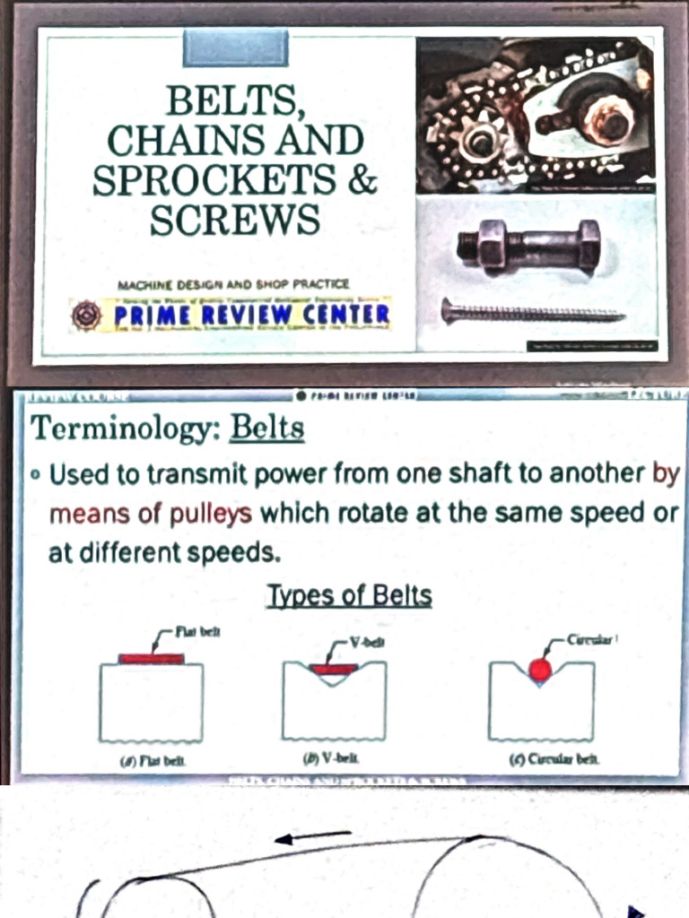Belts, Chains and Sprocket & Screws | PDF