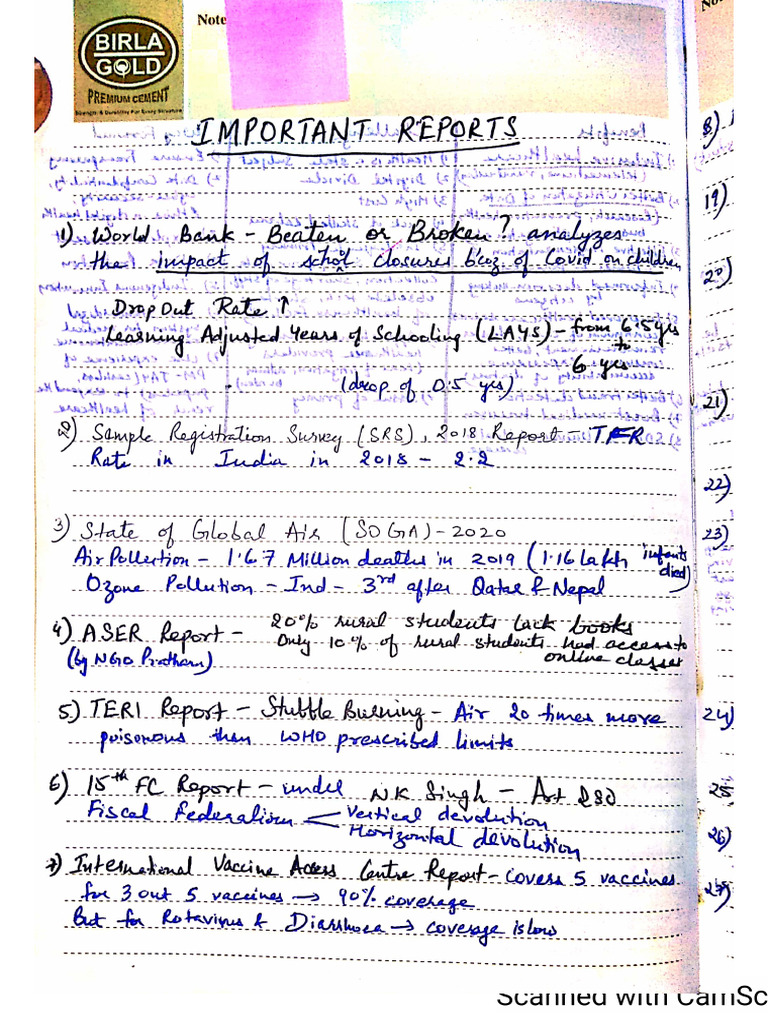 Important Reports | PDF