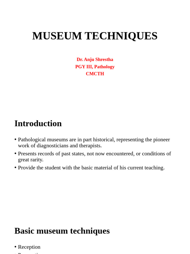 Museum Technique Pdf Fixation Histology