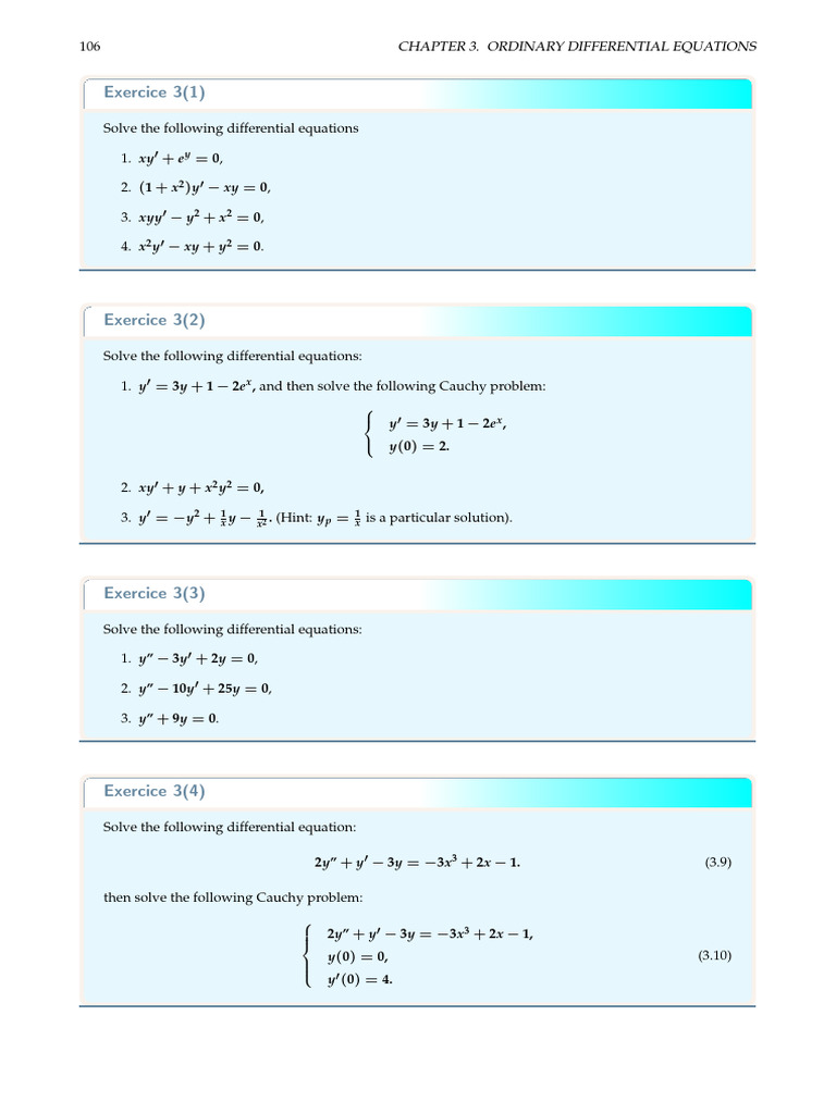 SEOrdinary Differential equationsRIE 3 | PDF