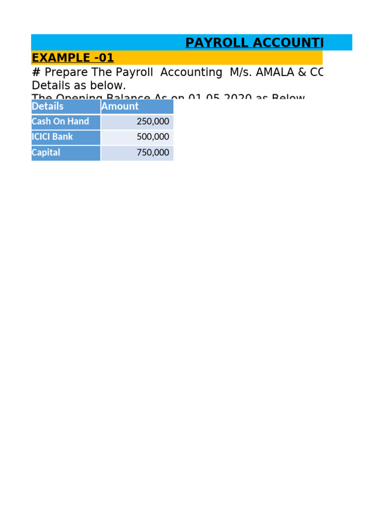 PAYROLL+ACCOUNTING++-+EXAMPLE+-01+(QUESTION+) (1) | PDF | Payroll | Salary