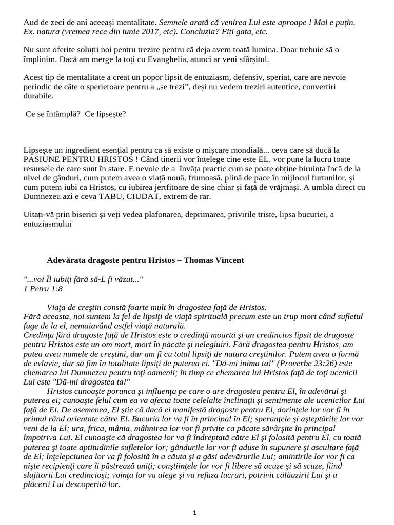 Pasiunea Pentru Domnul Hristos | PDF