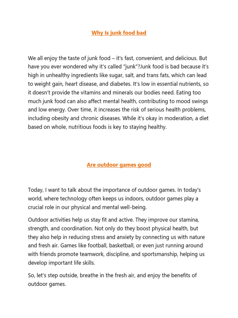 The Impact of Junk Food on Health | PDF | Junk Food | Intelligence