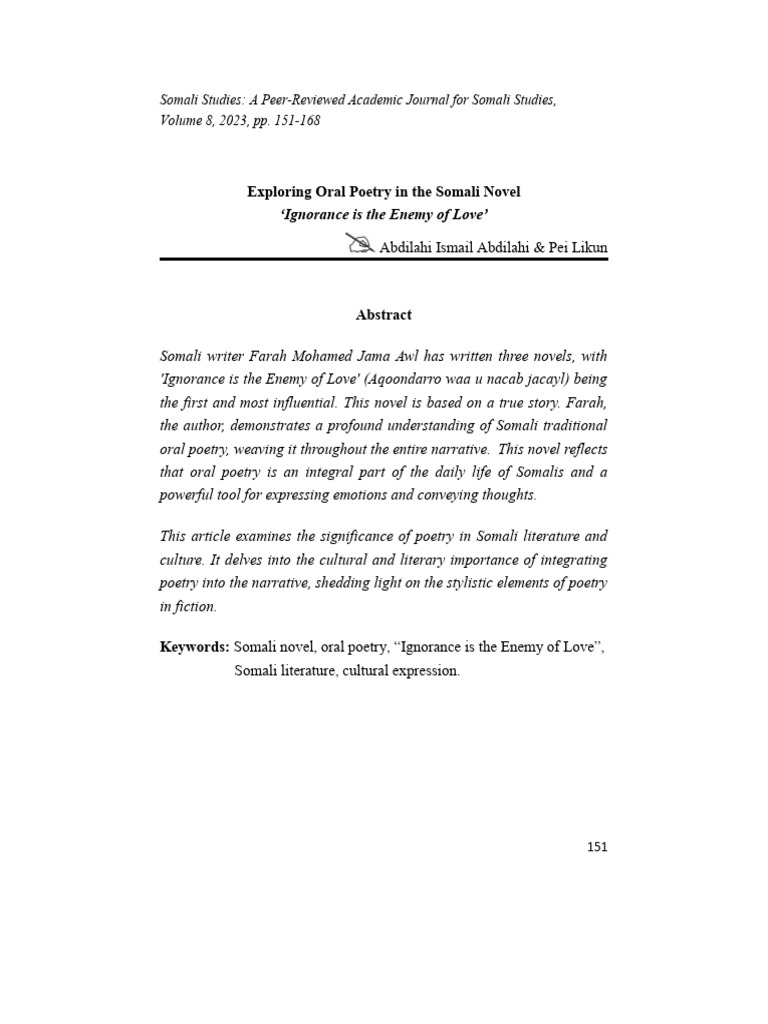 Ssj V8 Article 07 Pdf Somalia Poetry