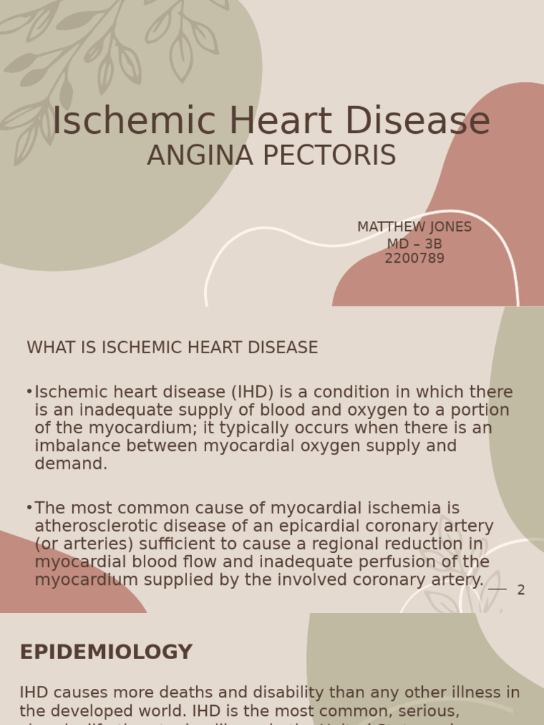 Understanding Ischemic Heart Disease | PDF | Ischemia | Myocardial ...