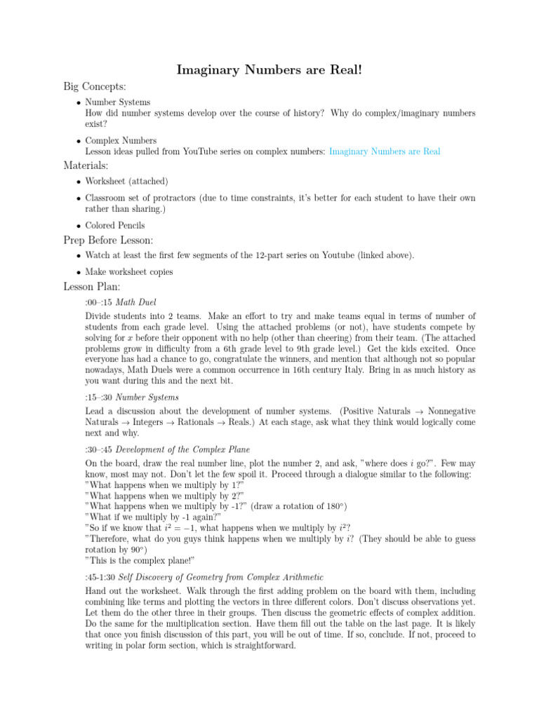 Understanding Complex Numbers in Math | PDF | Multiplication | Angle