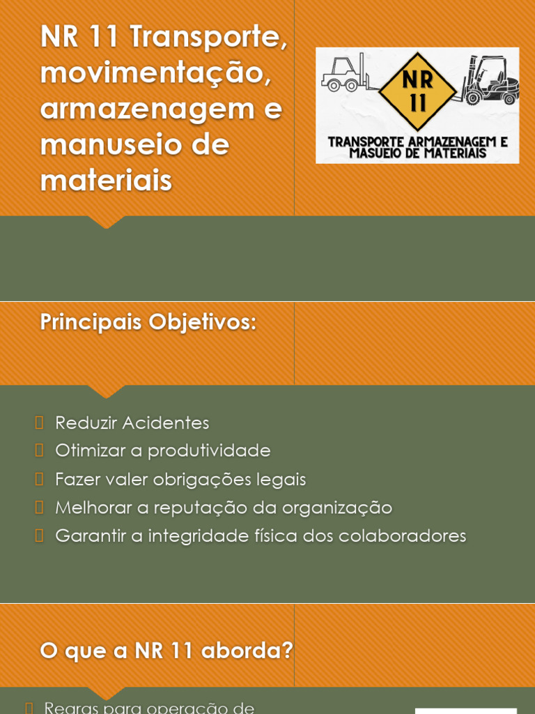 NR 11: Transporte e Manuseio de Materiais | PDF