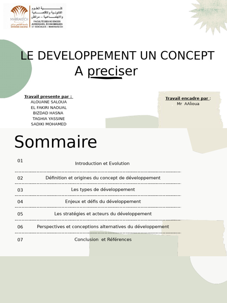 Exposé sur le Développement Durable | PDF | Développement économique ...