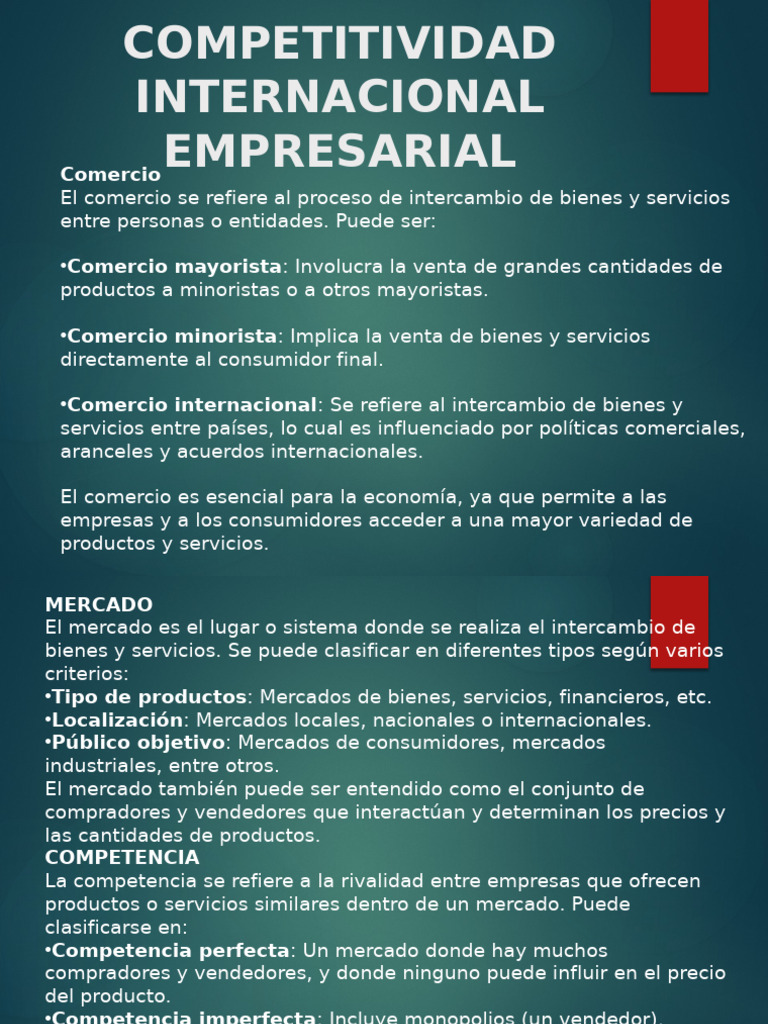 Competitividad Empresarial Inter. | PDF | Mercado (economía) | Teoría ...