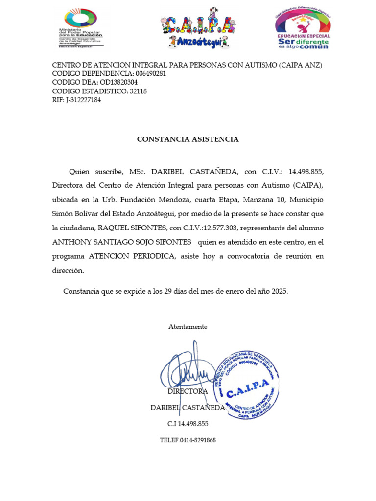 Centro de Atencion Integral para Personas Con Autismo | PDF