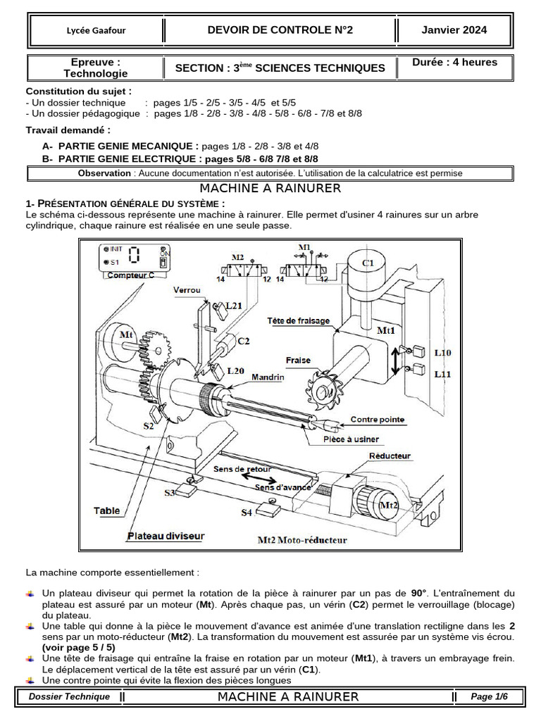 Machine à Rainurer : Fonctionnement et Composants | PDF | Outils ...