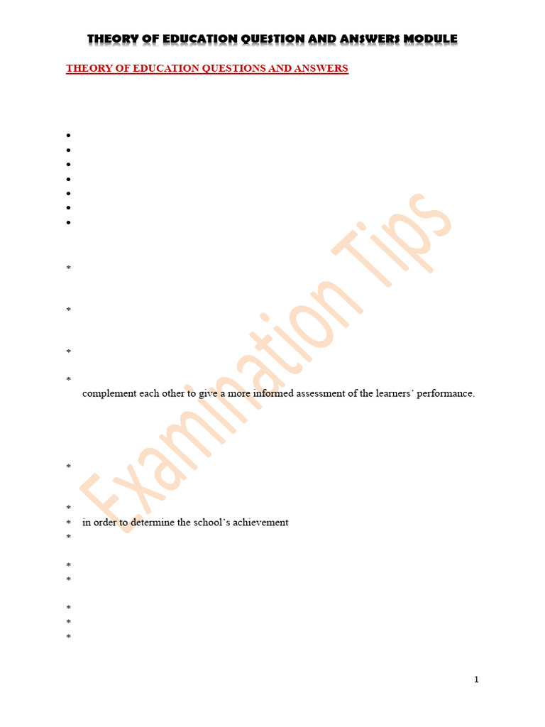 Education Theory Q&A: Assessment Impact | PDF | Educational Assessment ...