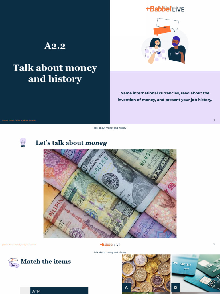 ENG - A2 - 2 - 02 Talk About Money and History | PDF | Money | Cash