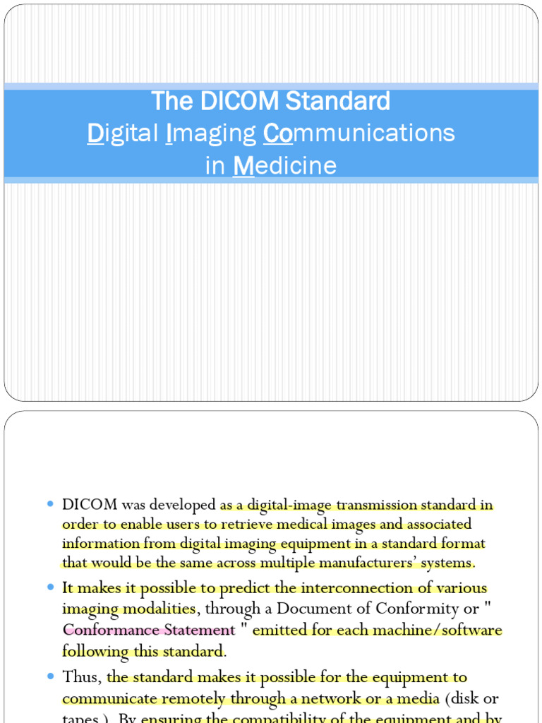 DICOM Standard Overview and Functions | PDF | Medical Imaging | String ...
