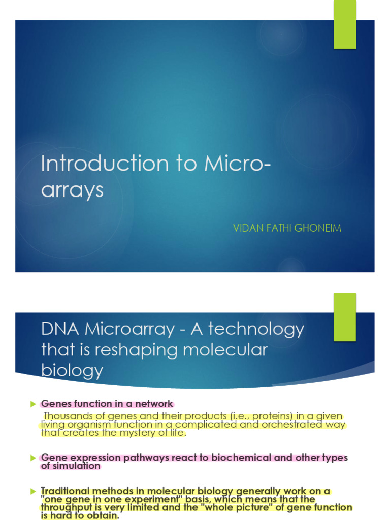 Overview of DNA Microarray Technology | PDF | Dna Microarray ...