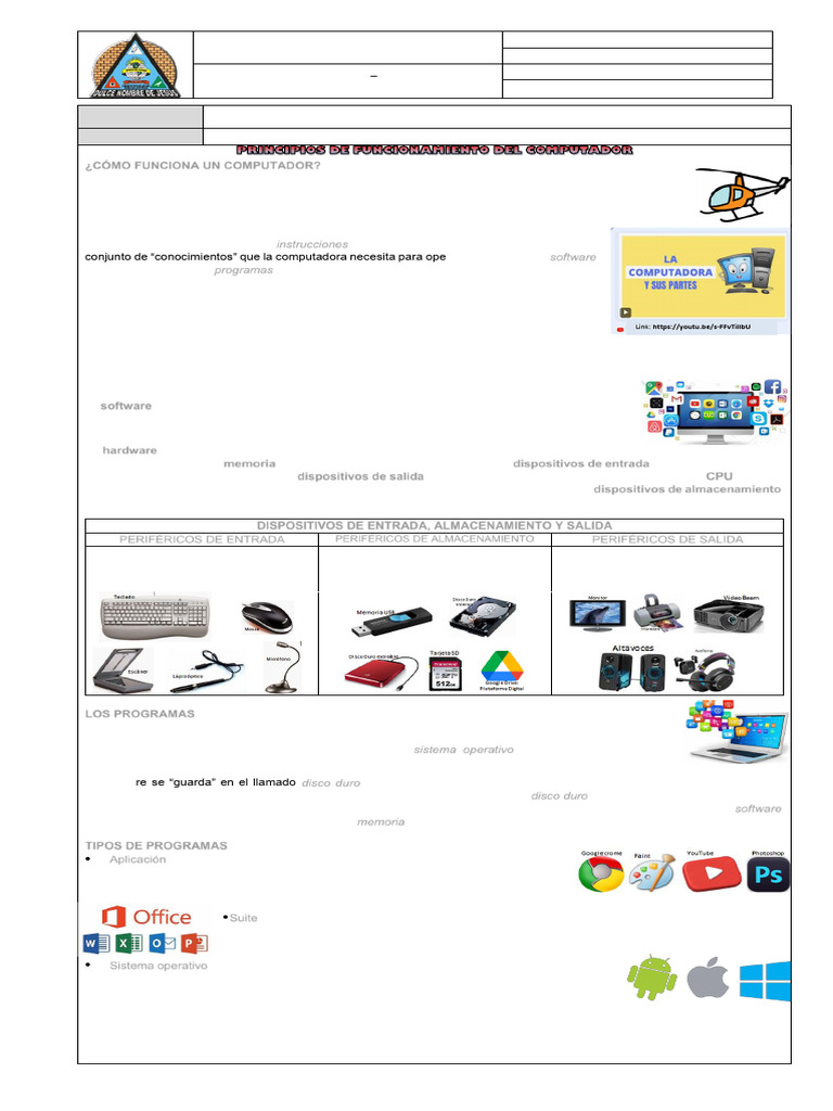 Guía2 de 6°-Semana 4-5 | PDF | Periférico | Hardware de la computadora