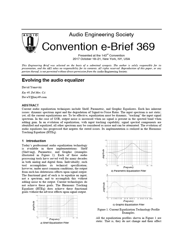 Evolving The Audio Equalizer Doc | PDF | Equalization (Audio ...