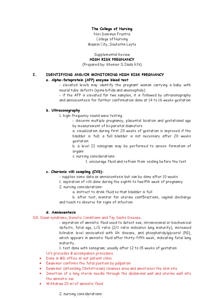 High-Risk Pregnancy Monitoring Guide | PDF | Childbirth | Preterm Birth