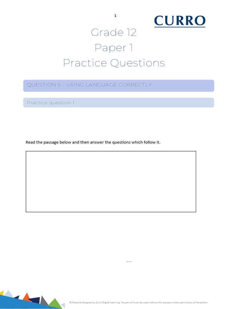 GR 12 Q5-Practice Booklet 1 1 | PDF | Dieting | Chocolate