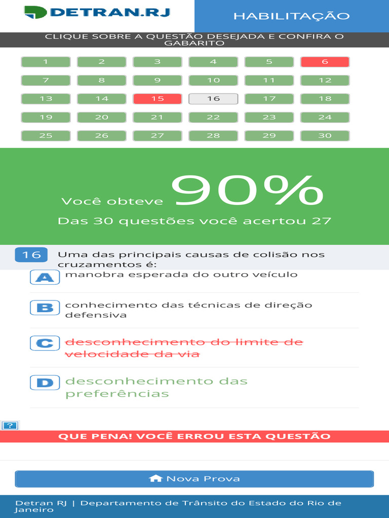 Gabarito de Habilitação Detran RJ | PDF
