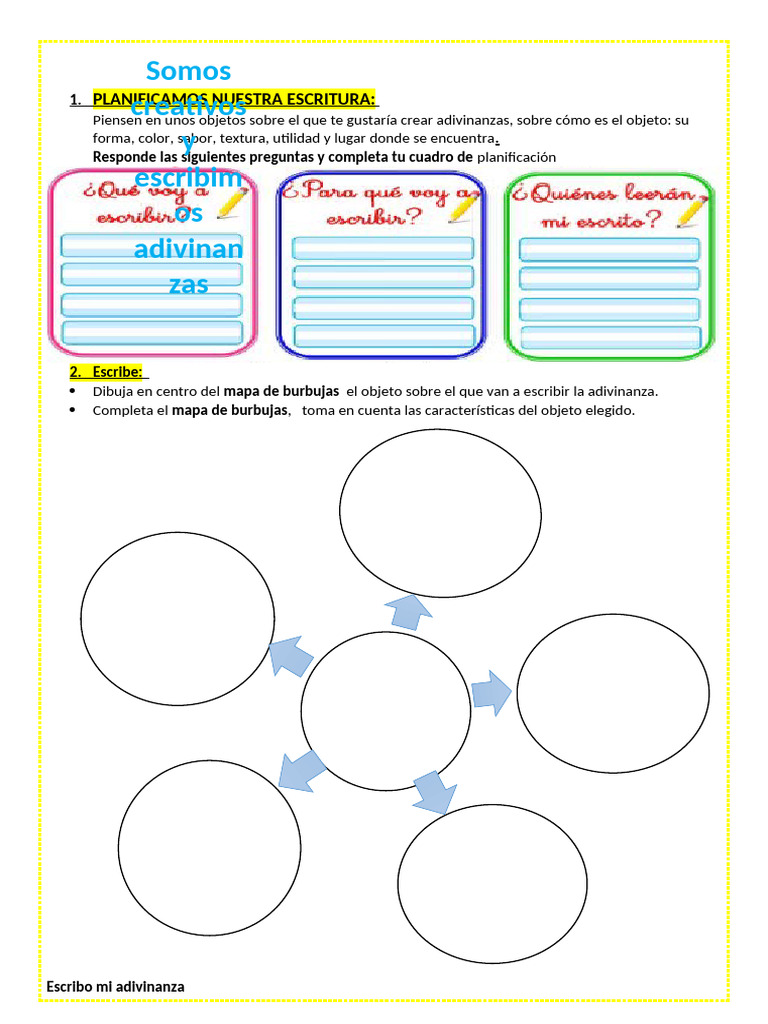 Creación de Adivinanzas para Niños | PDF
