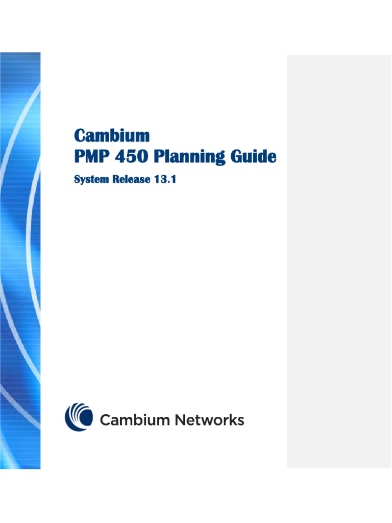 Cambium PMP 450 Planning Guide: System Release 13.1 | PDF | Copyright ...
