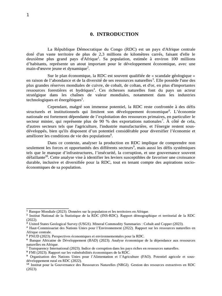 Défis et opportunités de la RDC | PDF | République démocratique du ...