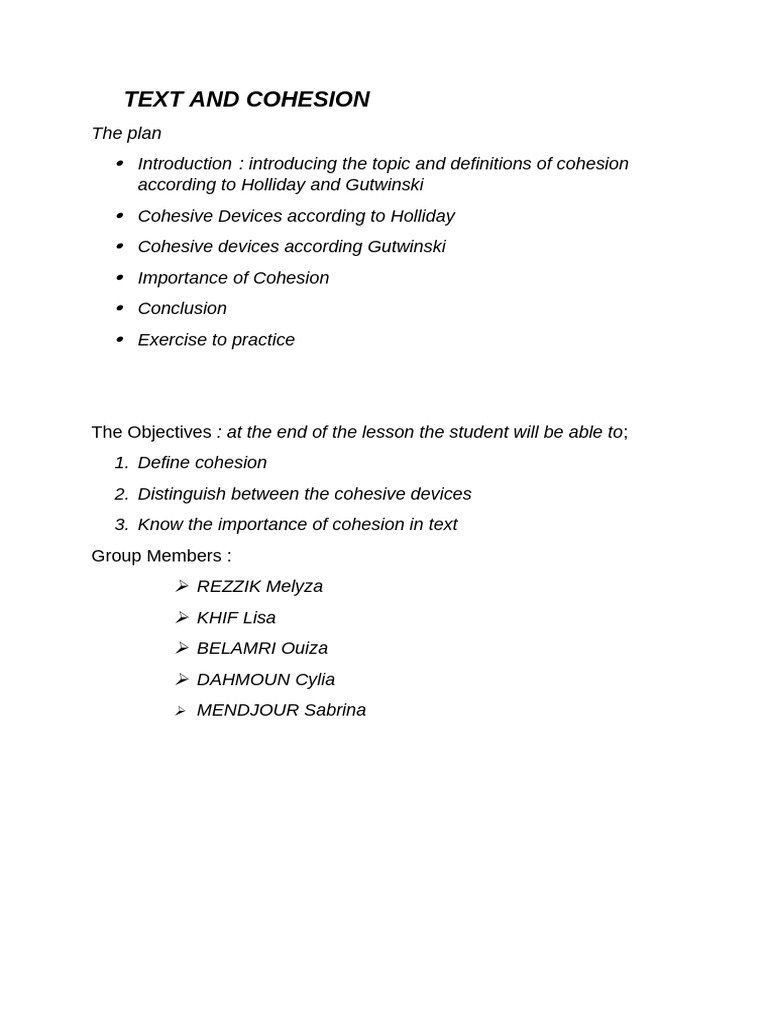 Text and Cohesion Lesson | PDF | Semantics | Pronoun