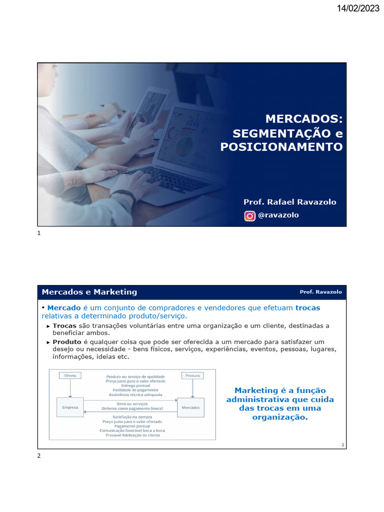 Segmentação e Posicionamento de Mercado | PDF | Segmentação de mercado ...