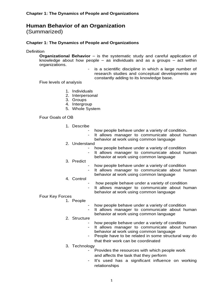 Understanding Organizational Behavior Dynamics | PDF | Organizational ...