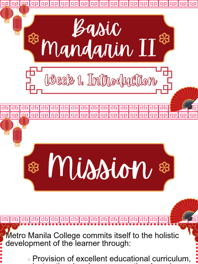 第一周 week 1 Basic Mandarin II | PDF | Learning | Linguistics