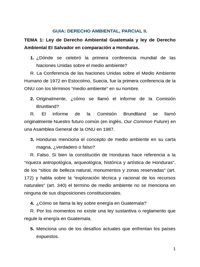 Guía de Derecho Ambiental en Honduras | PDF | Sustentabilidad | Entorno ...