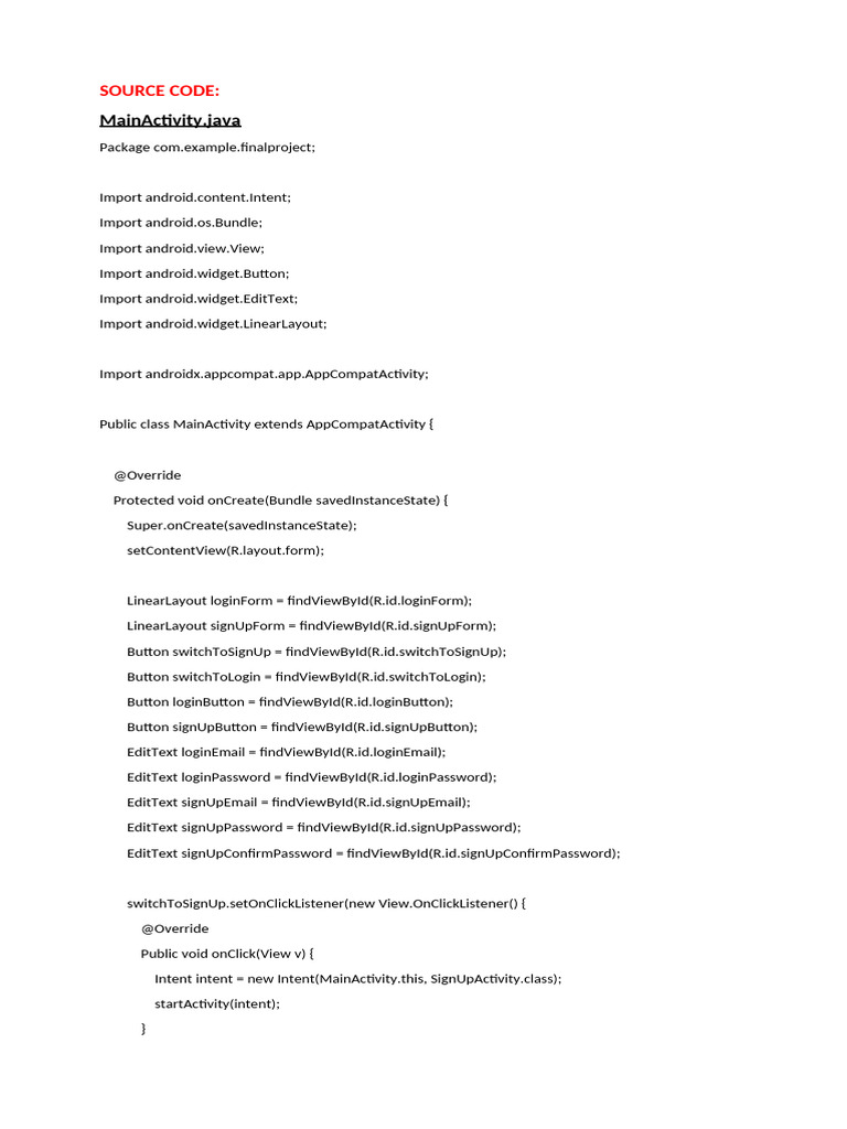 Pruforce App: Login & Signup Flow | PDF | Android (Operating System ...