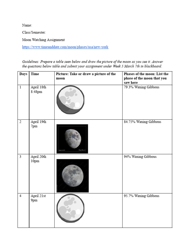 Guidelines For Moon Watch | PDF | Moon | Solar System