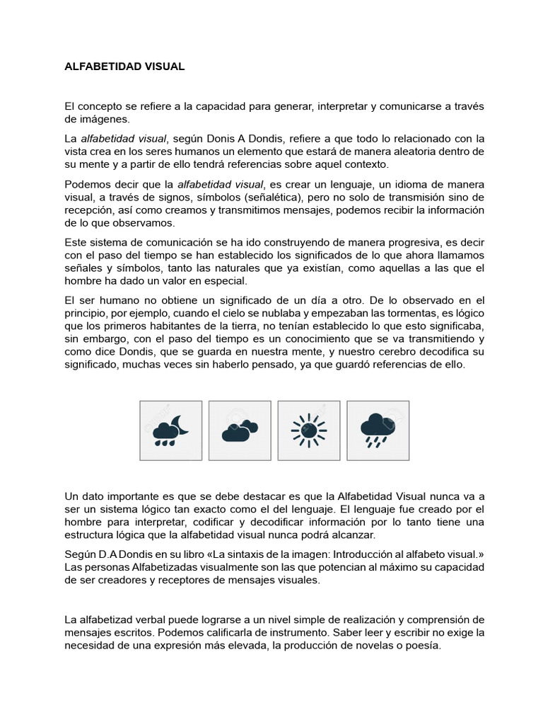 Alfabetidad Visual: Comunicación e Interpretación | PDF | Aprendizaje ...