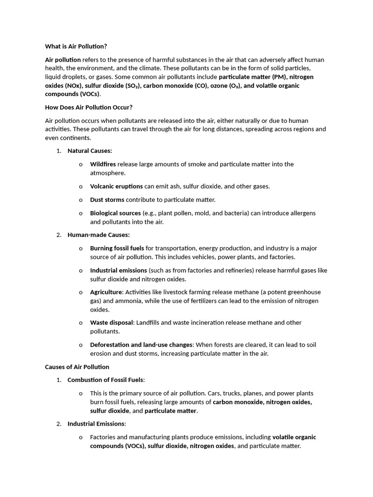 What Is Air Pollution | PDF | Air Pollution | Particulates