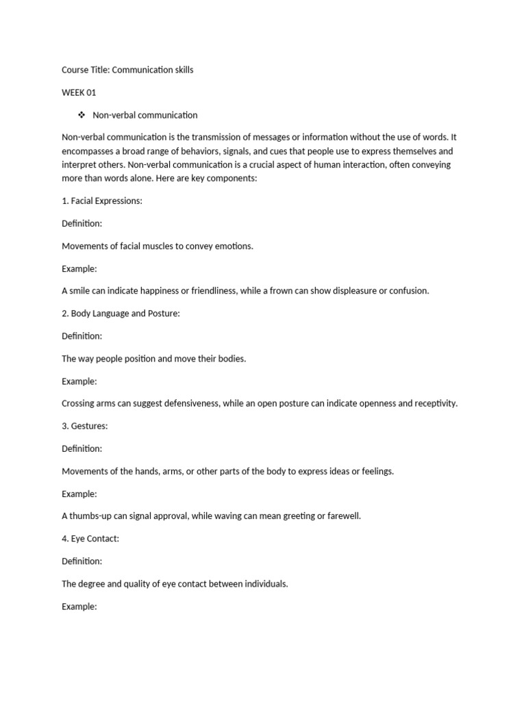 Course Title - Communication Skills From Week 1 To 6 C-WPS Office | PDF ...