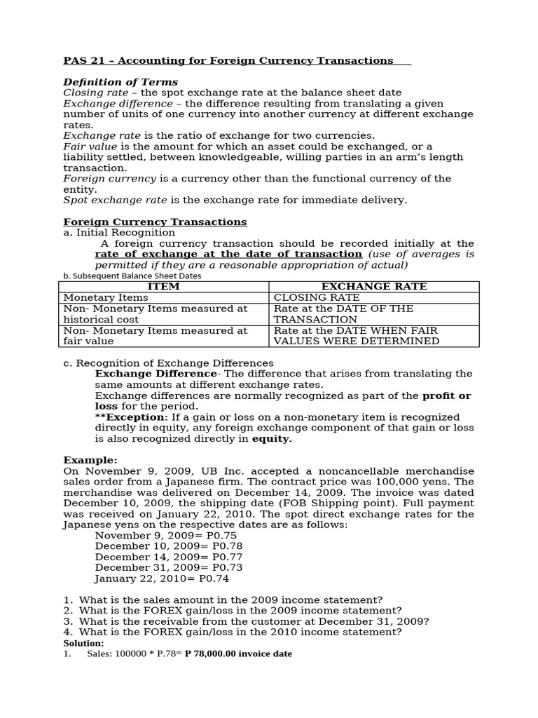 Foreign Currency Transactions Accounting | PDF | Exchange Rate ...