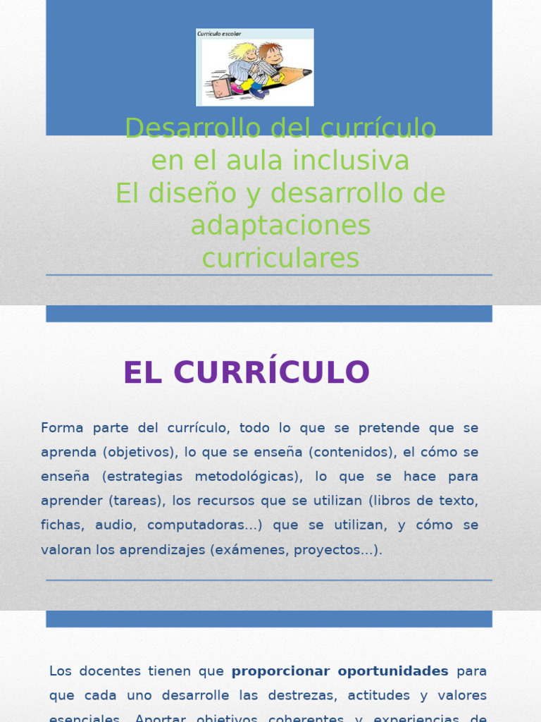 Desarrollo Del Currículo en El Aula Inclusiva | PDF | Plan de estudios ...