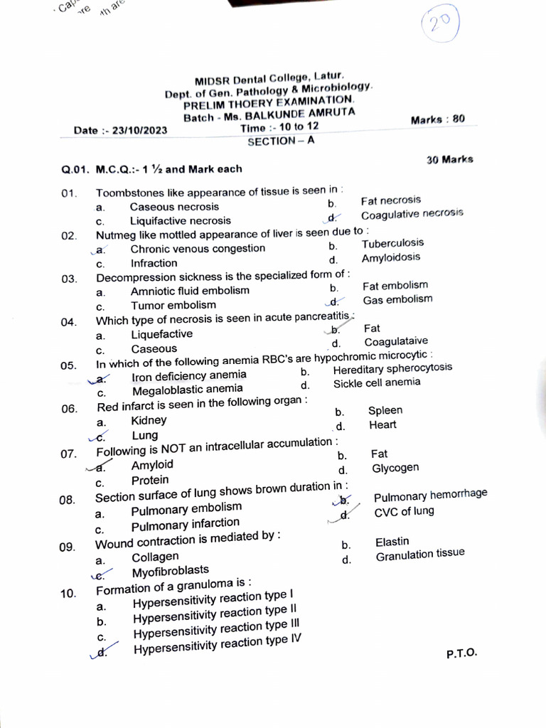 Microbio Patho Mcqs Pdf Bacteria Infection