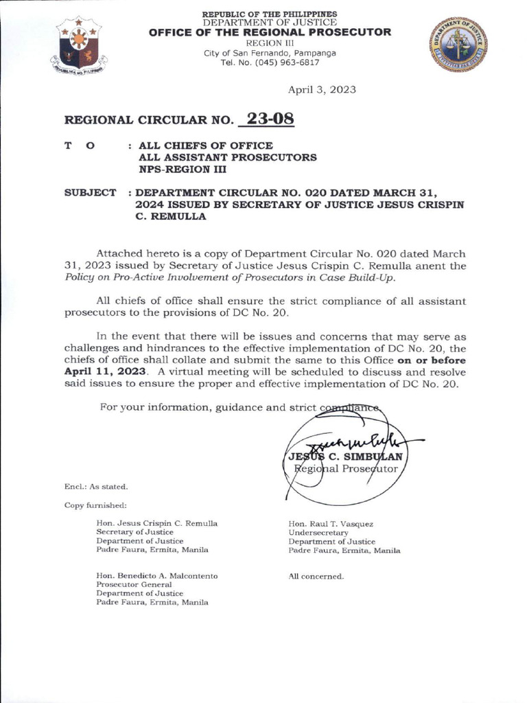 D.C. 020 Dated March 31 2023 | PDF
