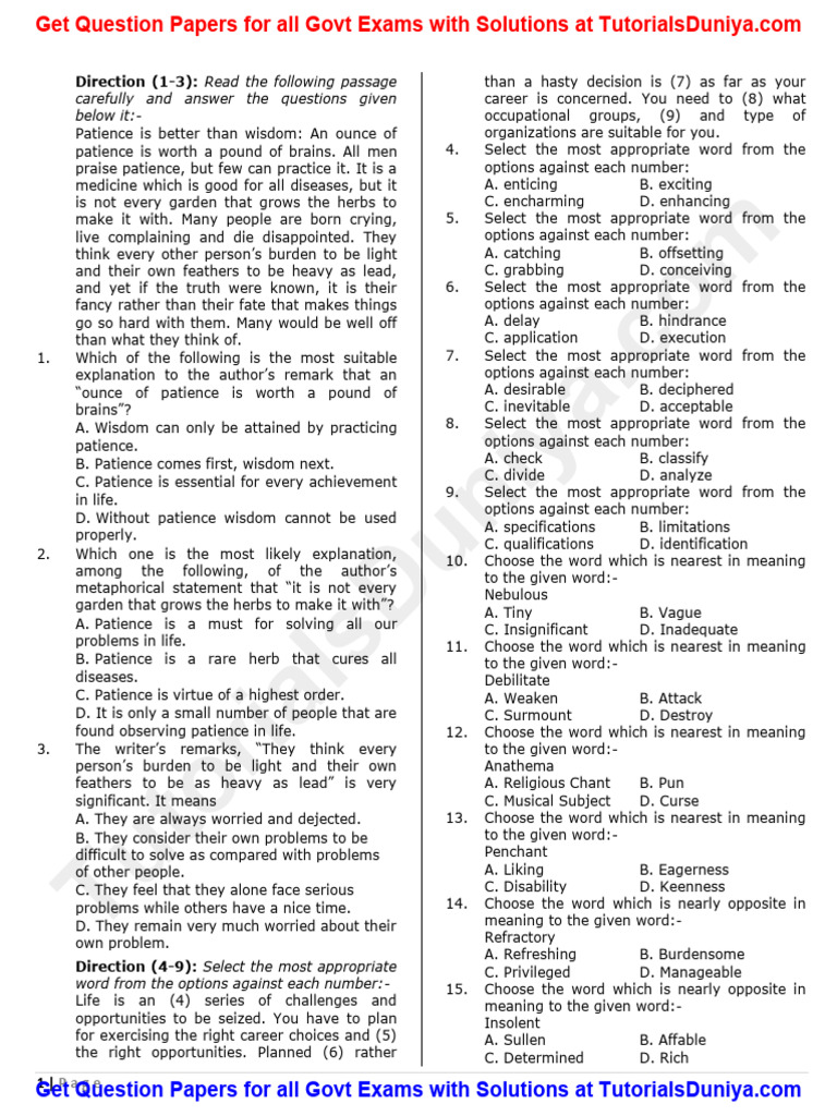 AFCAT Previous Year Question Papers | PDF