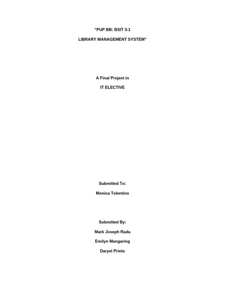 Library Management System Project ERD | PDF
