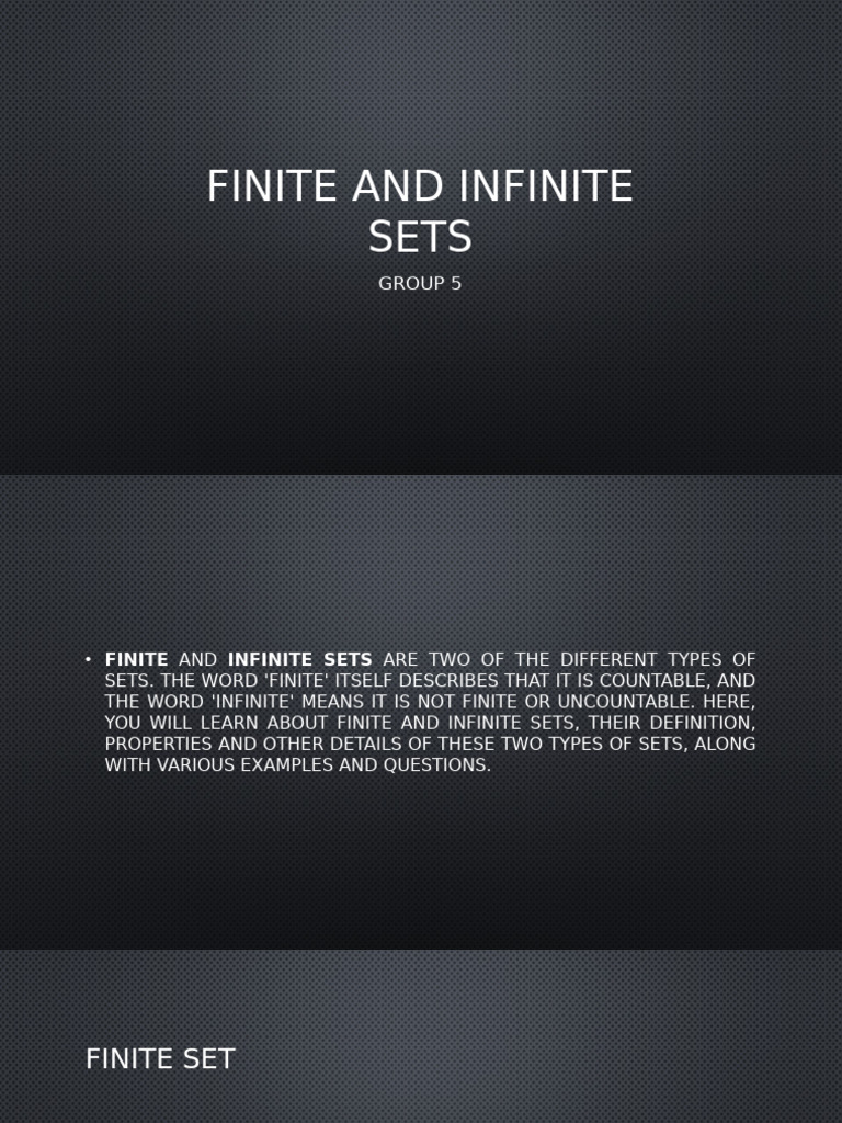 Finite and Infinite Sets | PDF | Set (Mathematics) | Empty Set