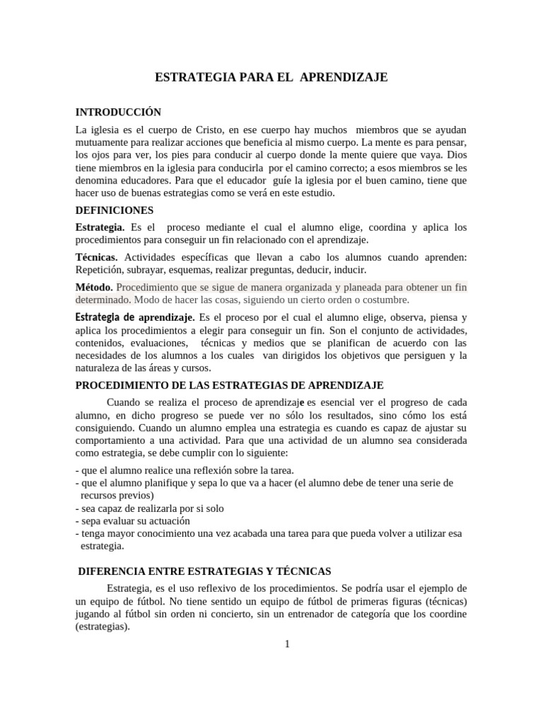 Estrategias de Aprendizaje Efectivas | PDF | Aprendizaje | Enseñando