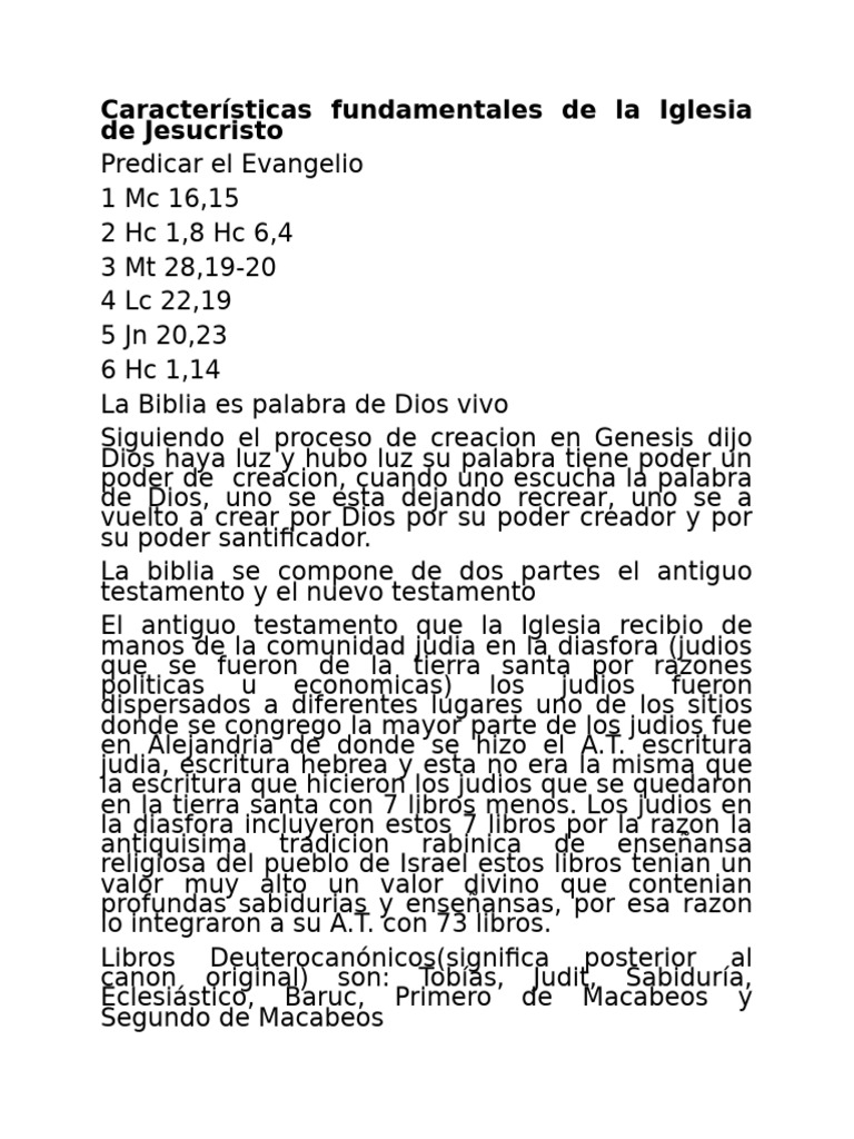 Fundamentos de la Iglesia Católica | PDF | Biblia | Iglesia cristiana
