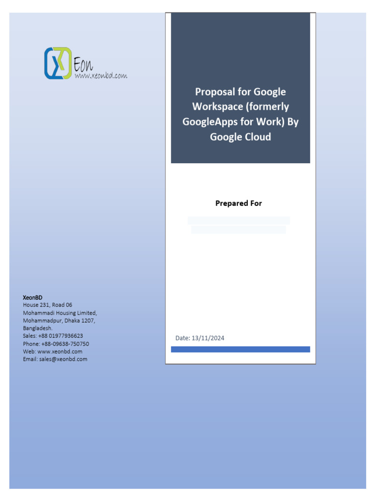 Google Workspace Proposal for CPGCBL | PDF | Software | Computing