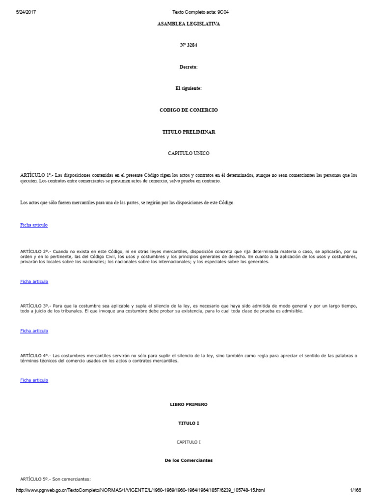 Código de Comercio de Costa Rica | PDF | Sociedad de responsabilidad ...
