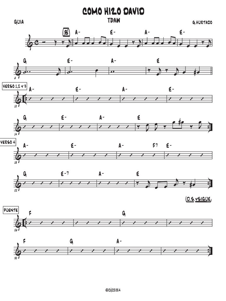 Como Hizo David - Guitar | PDF