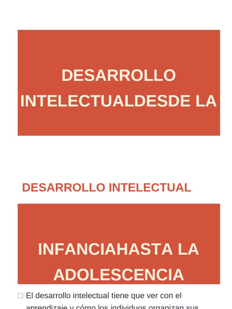 Desarrollo Intelectual Desde La Infancia Hasta La Adolescencia | PDF ...